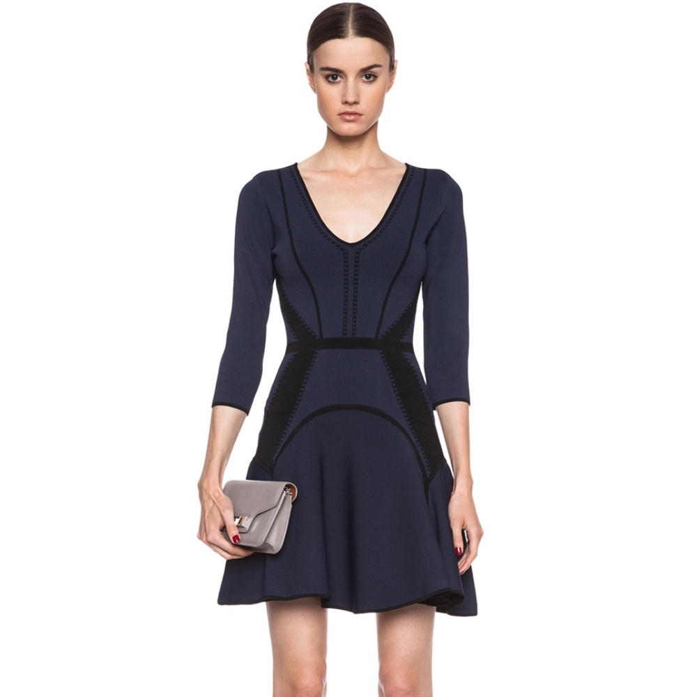 [DVF] Rhonda Knit Dress in Admiral Navy & Black